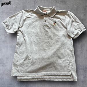 Vintage Disney Mickey Mouse Polo Shirt Mens Large Gray Embroidered 90s